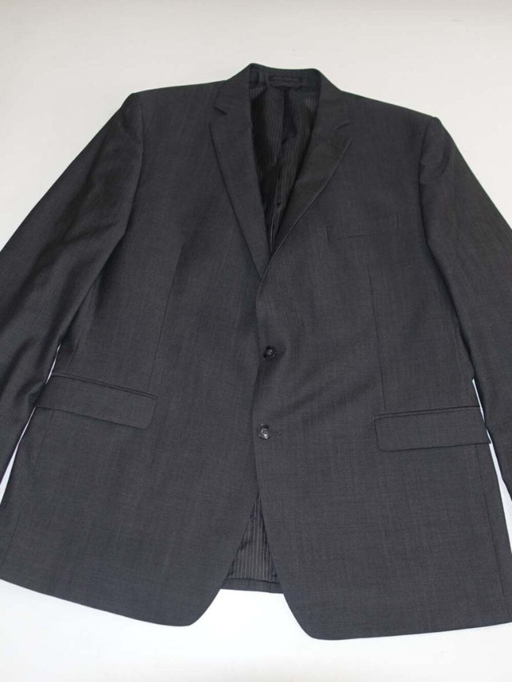 Calvin Klein Men's Slim Fit Suit Jacket Size 46 Long Charcoal Gray 100% Wool 46L